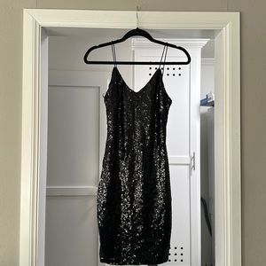 Black sequence dress